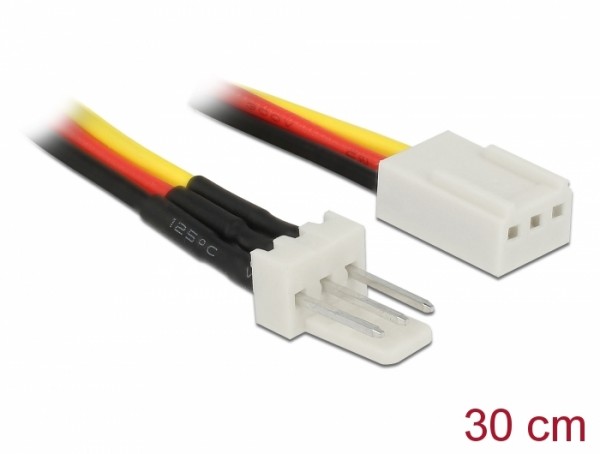 Lüfter Stromkabel 3-Pin Stecker an 3-Pin Buchse, 0,3m, Delock® [85753]