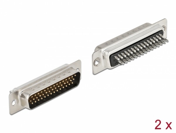 D-Sub HD 44 Pin Stecker Metall, Lötversion, 2 Stück, Delock® [66707]