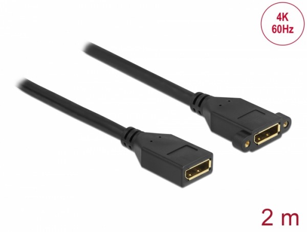 DisplayPort 1.2 Kabel Buchse zu Buchse zum Einbau 4K 60 Hz 2 m, Delock® [87101]