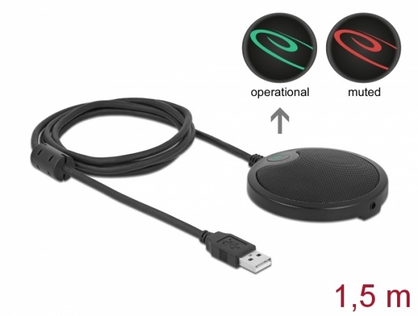 USB Kondensator Mikrofon Omnidirektional für Konferenzen , Delock® [20672]