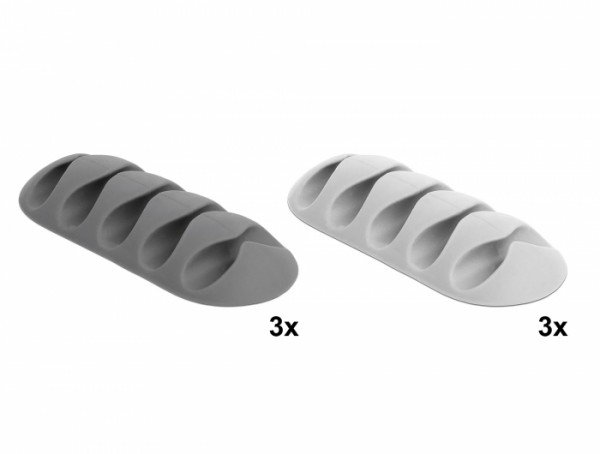 Kabelhalter mit 5 Durchführungen Set 6 Stück, Delock® [18298]