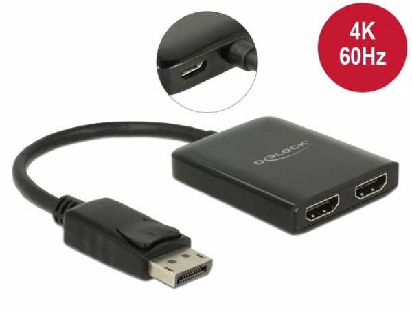 DisplayPort 1.4 Splitter 1 x DisplayPort zu 2 x HDMI MST, Delock® [87769]