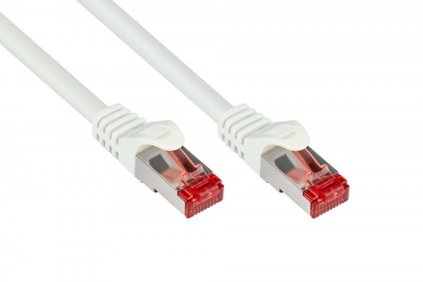 RNS® Patchkabel mit Rastnasenschutz, Cat. 6, S/FTP, PiMF, PVC, 250MHz, weiß, 50m, Good Connections®