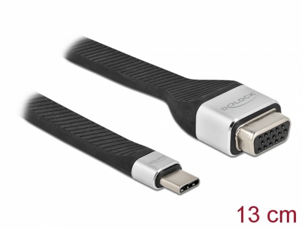 FPC Flachbandkabel USB Type-C™ zu VGA (DP Alt Mode) 13 cm, Delock® [86935]