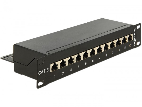 Patchpanel 10", Cat.6, 12-Port, schwarz, Delock® [43297]