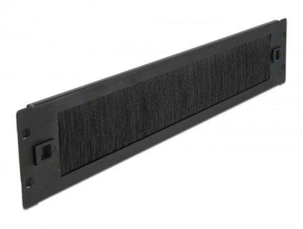 19" Kabelmanagement Bürstenleiste werkzeugfrei 2 HE schwarz, Delock® [66346]
