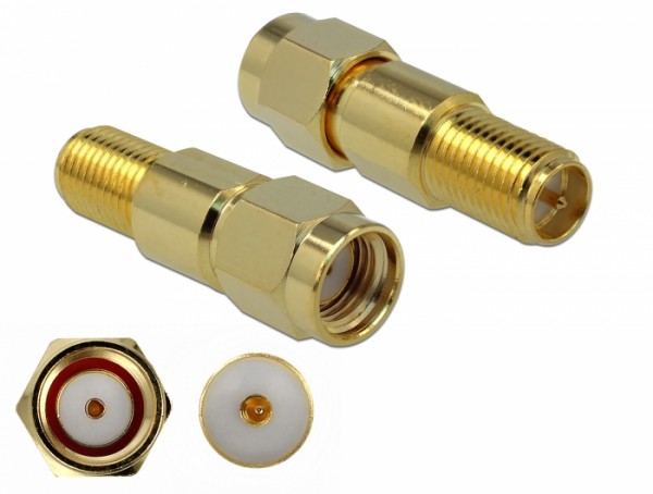 Adapter RP-SMA Stecker an RP-SMA Buchse 3 GHz, Delock® [89993]