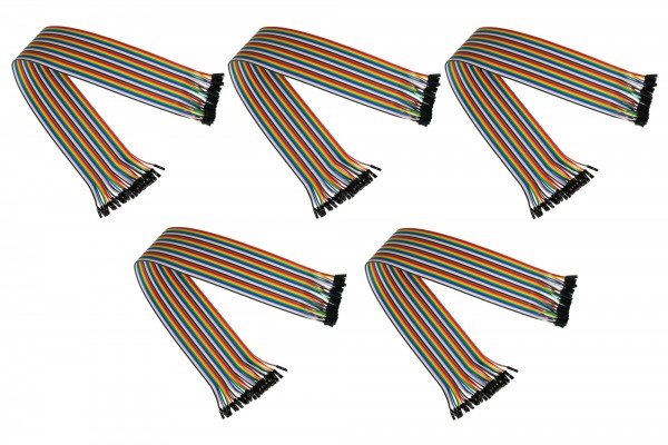 kabelmeister® Jumper Wire 40-Pin trennbare Adern für Arduino, Raspberry Pi etc., Buchse an Buchse, 5er-Set, 20cm