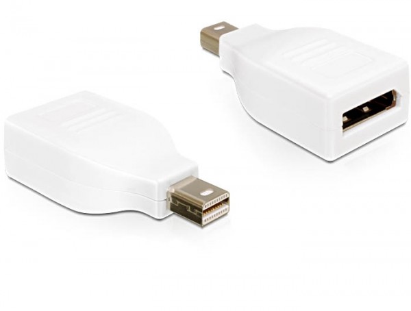 Adapter Displayport mini Stecker an Displayport Buchse, weiß, Delock® [65239]