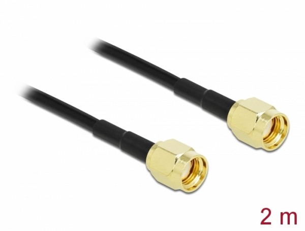 Antennenkabel RP-SMA Stecker zu RP-SMA Stecker LMR/CFD100 2 m low loss , Delock® [90477]