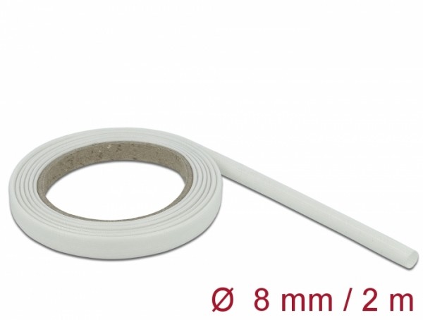 Schutzschlauch Glasfasergeflecht 2 m x 8 mm weiß, Delock® [18931]