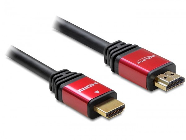 High Speed HDMI® Kabel, Stecker A an Stecker A, vergoldete Stecker mit Ferritkernen, 2m, Delock® [84333]