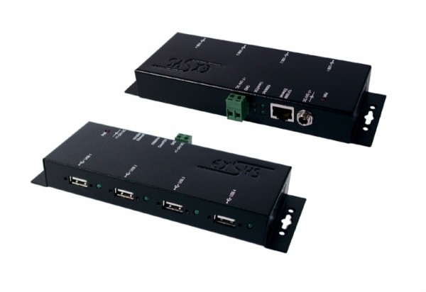 LAN PoE 1Giga zu 4 x USB 2.0 Ports Metallgehäuse, Exsys® [EX-6002POE]