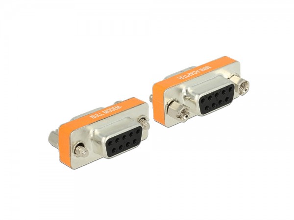 Adapter Nullmodem Sub-D 9 Pin Buchse an Buchse Gender Changer, Delock® [65570]