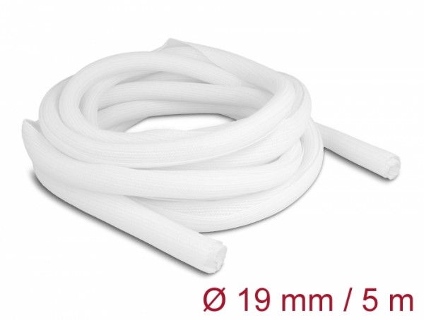 Geflechtschlauch selbstschließend 5 m x 19 mm weiß, Delock® [20810]