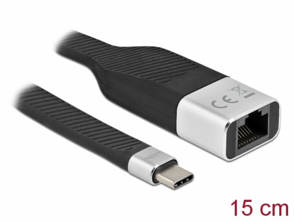 FPC Flachbandkabel USB Type-C™ zu Gigabit LAN 10/100/1000 Mbps 15 cm, Delock® [86936]