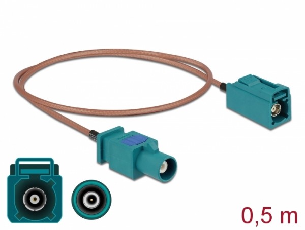 Antennenkabel FAKRA Z Stecker > FAKRA Z Buchse RG-316 0,5 m, Delock® [90002]