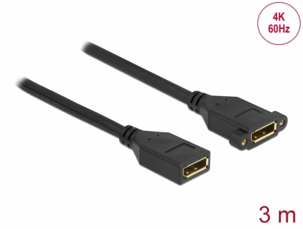 DisplayPort 1.2 Kabel Buchse zu Buchse zum Einbau 4K 60 Hz 3 m, Delock® [87103]