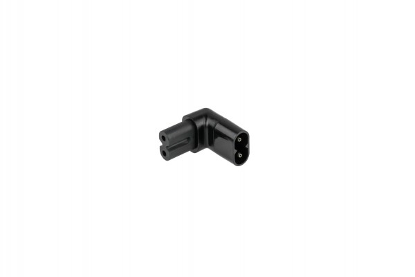 kabelmeister® Stromadapter Stecker C8 an C7/Euro 8 Buchse, oben/unten abgewinkelt, schwarz