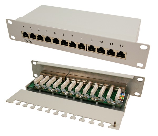 LogiLink® Cat. 6 Patchpanel, 10", 12-port, geschirmt [NP0041]
