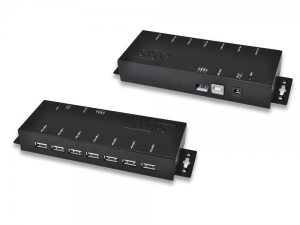 USB 2.0 HUB, 7-Port, Metall-Gehäuse mit Überspannungsschutz, Exsys® [EX-1178S]