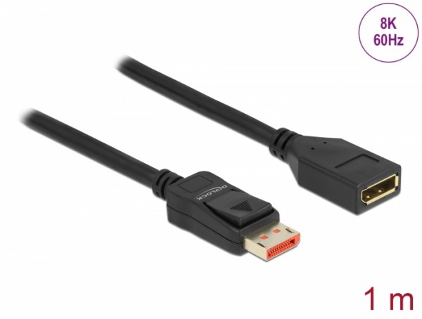 DisplayPort Verlängerungskabel 8K 60 Hz, schwarz, 1 m, Delock® [87070]