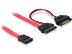 Kabel, Slim SATA 13pin zu 7pin SATA + SATA Power, Delock® [84418]