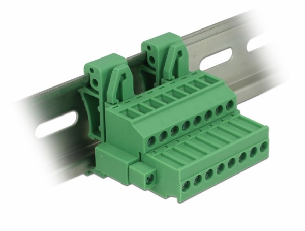Terminalblock Set für Hutschienen 8 Pin mit Schraubverriegelung, Delock® [65940]