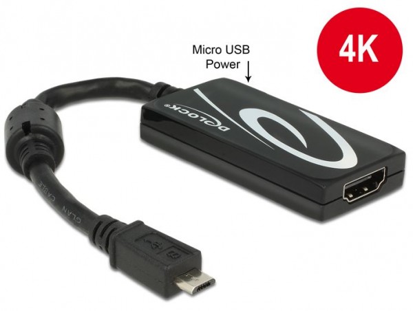 Adapterkabel MHL 3.0 Stecker an HDMI Buchse + USB micro-B Buchse Premium, Delock® [65643]