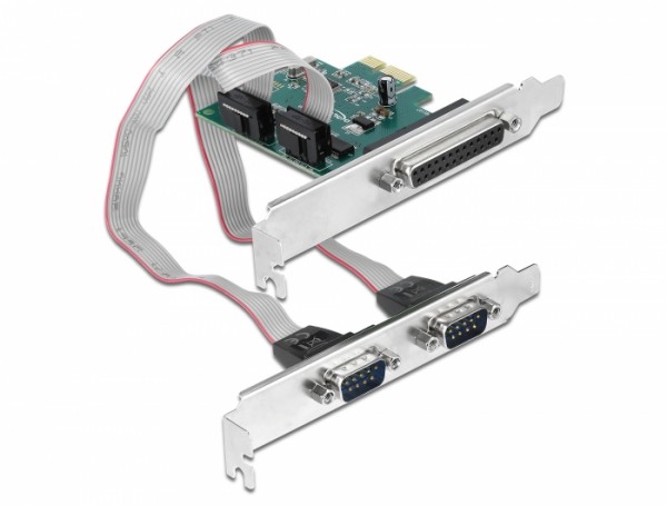 PCI Express Karte an 2 x Seriell RS-232 + 1 x Parallel IEEE1284, Delock® [90413]