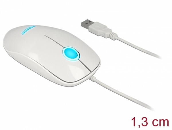 Optische 3-Tasten LED Maus USB Typ-A weiß, Delock® [12537]