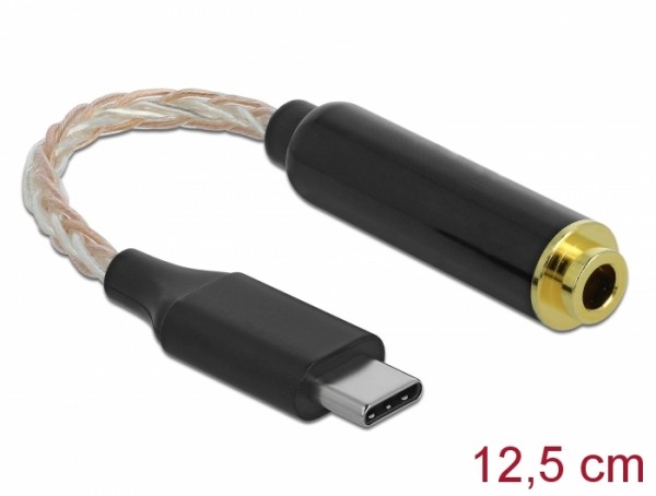Audio Adapter USB Type-C™ Stecker an 4,4 mm 5 Pin Klinkenbuchse 12,5 cm, Delock® [66302]