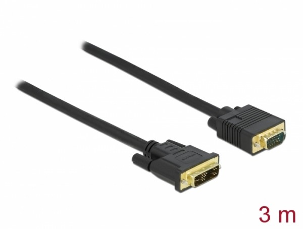 Kabel DVI 12+5 Stecker zu VGA Stecker 3 m, Delock® [86750]