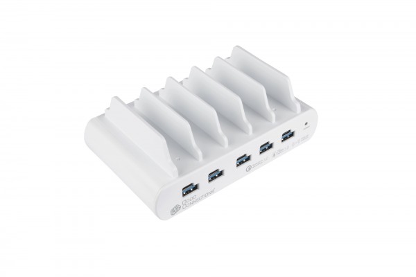 USB-Desktop-Schnellladestation 110W, 10-Port (5x USB-C™ und 5x USB-A), PD 3.0, QC 3.0, weiß, Good Connections®