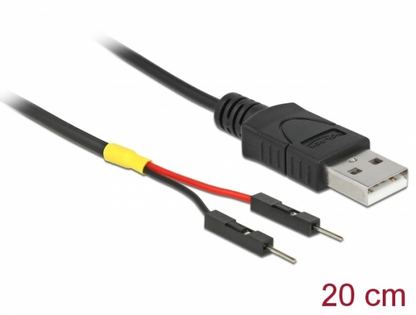 USB Stromkabel Typ-A auf 2 x Pfostenstecker einzeln Strom 20 cm, Delock® [85401]