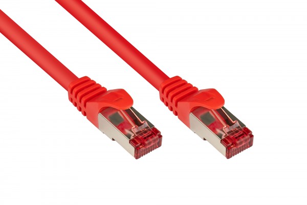 RNS® Patchkabel mit Rastnasenschutz, Cat. 6, S/FTP, PiMF, PVC, 250MHz, rot, 0,15m, Good Connections®