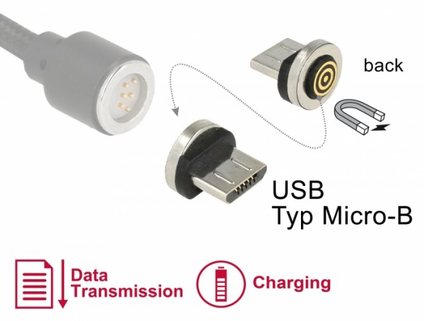 Magnetischer Adapter USB Typ Micro-B Stecker, Delock® [65932]