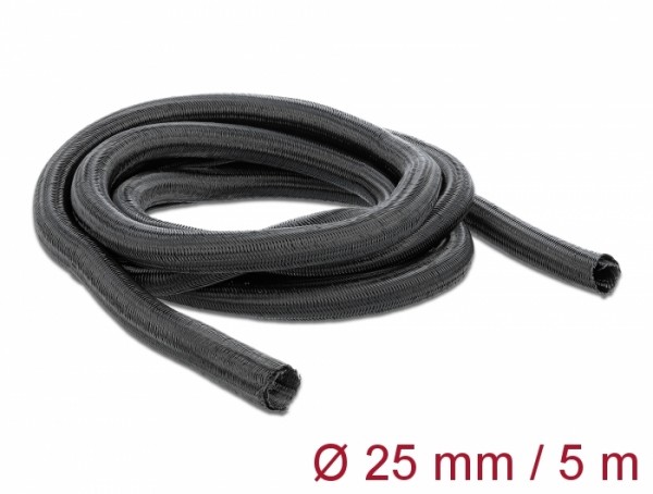 Geflechtschlauch selbstschließend 5 m x 25 mm schwarz, Delock® [18920]