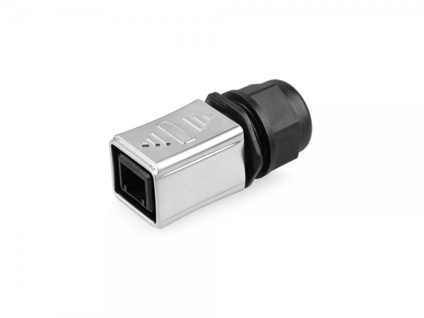 Industrie-Steckverbinder S6 - Unbestückter Stecker, Aussparung für RJ45 Stecker, Metall, Good Connections®