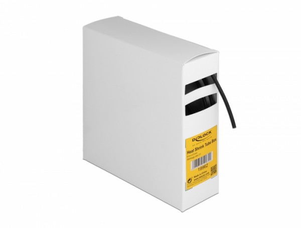 Schrumpfschlauch Box, mit Innenkleber, Schrumpfungsrate 3:1, 5 m x 2,4 mm schwarz, Delock® [19962]