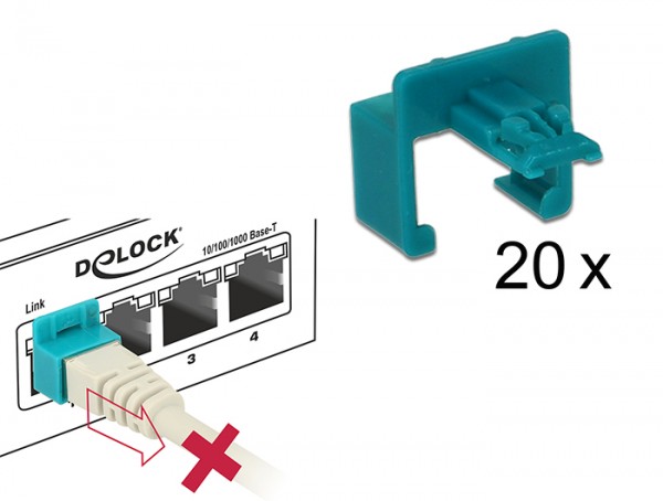 RJ45 Secure Clip Starter Set, 20 Stück , Delock® [86406]
