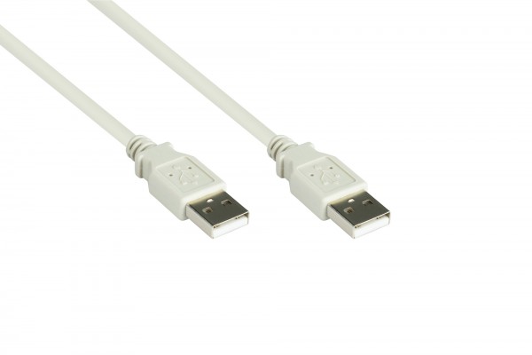 Anschlusskabel USB 2.0 Stecker A an Stecker A, grau, 3m, Good Connections®