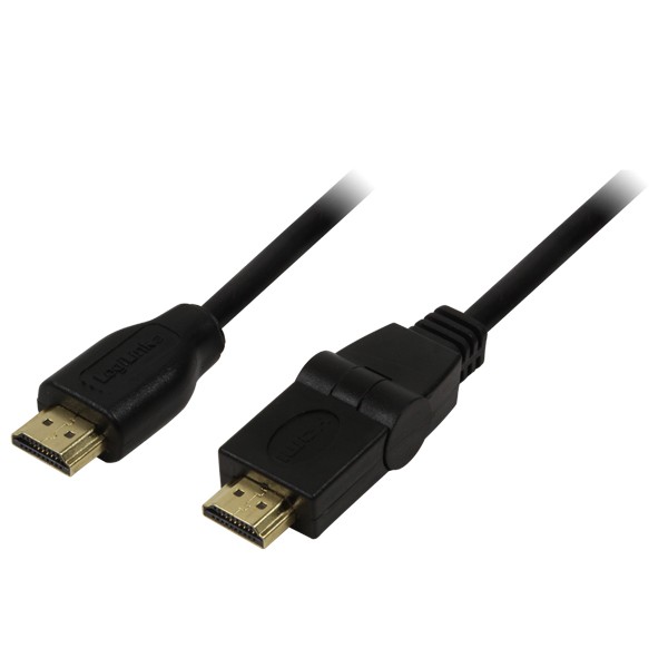 High-Speed-HDMI®-Kabel mit Ethernet, Stecker A an Stecker A 180° drehbar, 1,8m, LogiLink® [CH0052]
