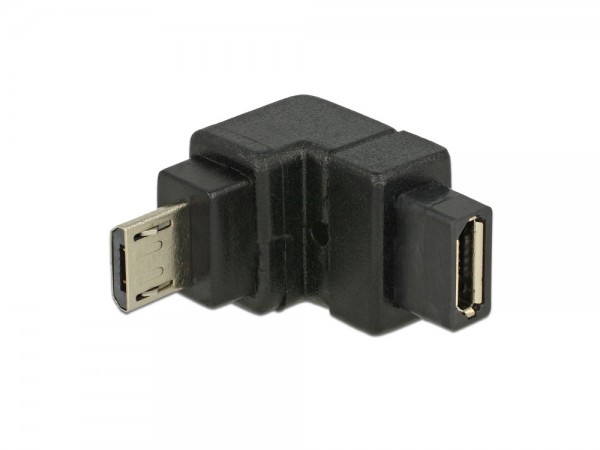 Adapter USB 2.0, micro Stecker B an micro Buchse B, unten gewinkelt, Delock® [65668]