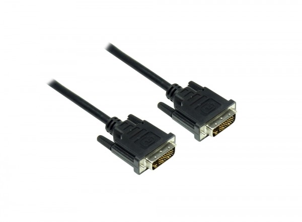 Anschlusskabel DVI-I 24+5 Stecker an Stecker, schwarz, 10m, Good Connections®