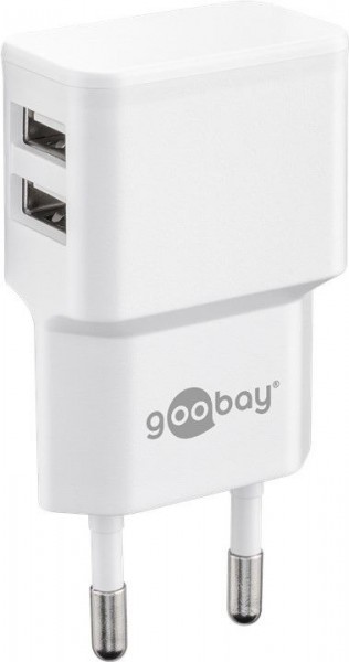 USB-Ladegerät, 2 Port, 2,4A, weiß
