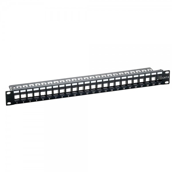 Keystone Patchpanel für 24 Keystone Buchsen, ungeschirmt, schwarz , LogiLink® [NK4043]
