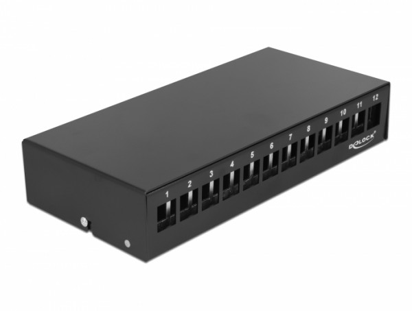 Keystone Patchpanel 12 Port schwarz, Delock® [43415]