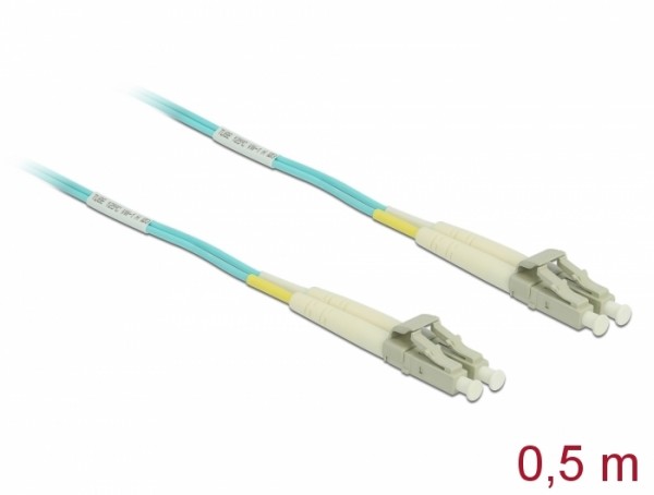 Kabel Lichtwellenleiter LC zu LC Multimode OM3 0,5 m, Delock® [86549]