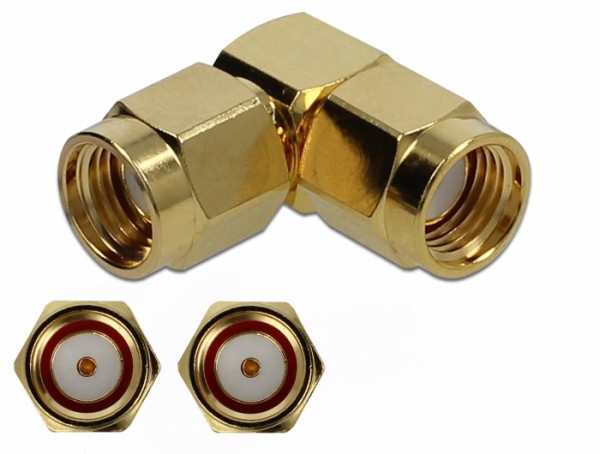 Adapter RP-SMA Stecker an RP-SMA Stecker 90° 10 GHz, Delock® [89949]